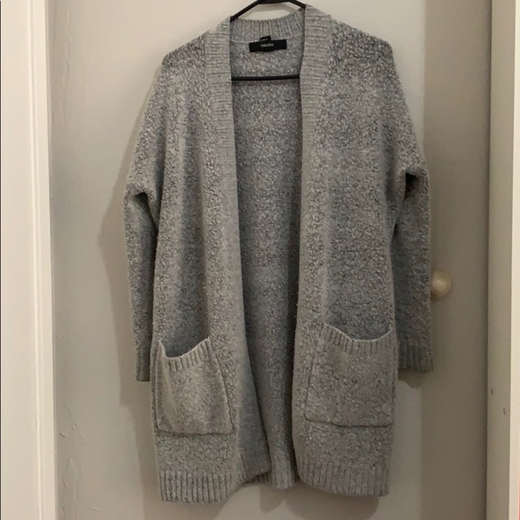 Long open faced gray cardigan. - Picture 1 of 2